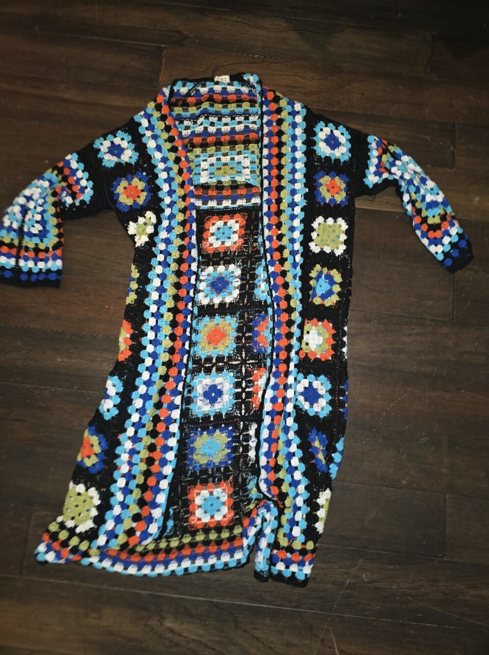 ✨ New Without Tags (NWOT)💚 Beautiful POL Granny Square Crochet Duster Cardigan - Picture 4 of 10